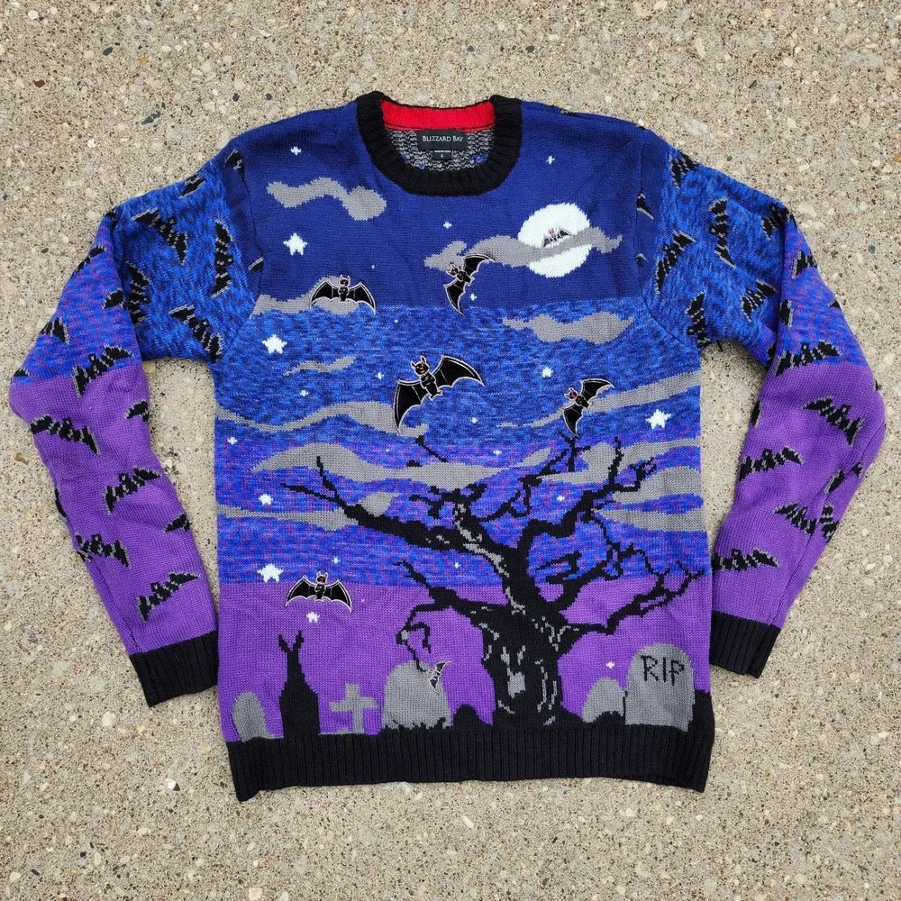 Vintage Knit Halloween Bat Sweater - Picture 2 of 9
